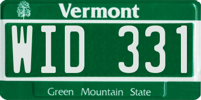VT license plate WID331