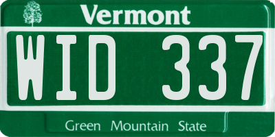 VT license plate WID337