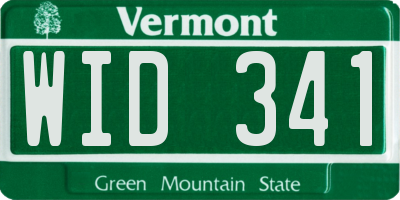 VT license plate WID341