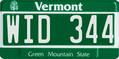 VT license plate WID344