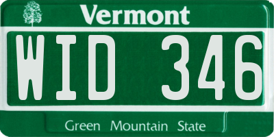 VT license plate WID346