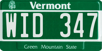 VT license plate WID347