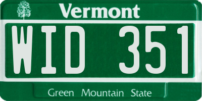 VT license plate WID351