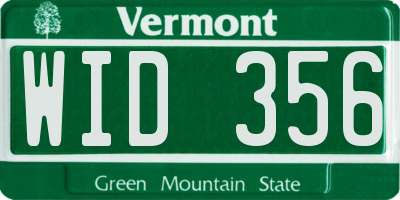VT license plate WID356