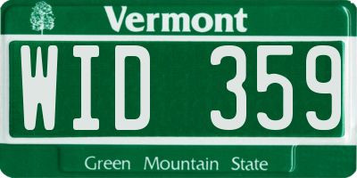 VT license plate WID359