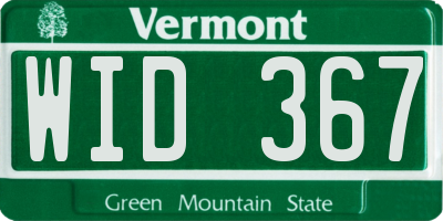 VT license plate WID367