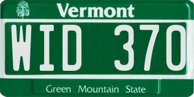 VT license plate WID370