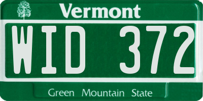 VT license plate WID372