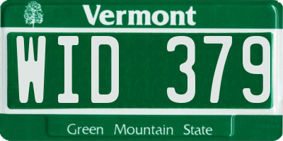 VT license plate WID379
