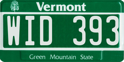 VT license plate WID393