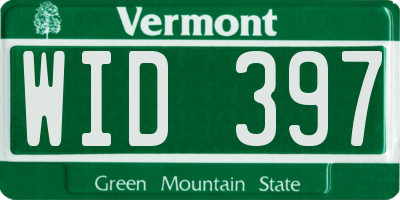 VT license plate WID397