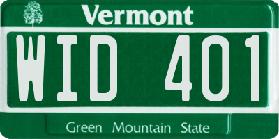 VT license plate WID401