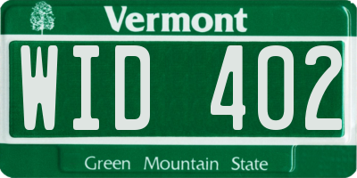 VT license plate WID402