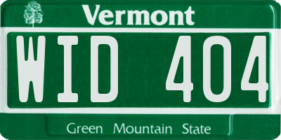 VT license plate WID404