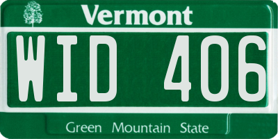 VT license plate WID406
