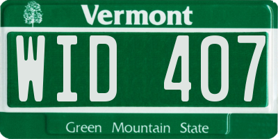 VT license plate WID407