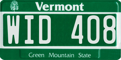VT license plate WID408