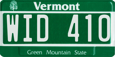 VT license plate WID410