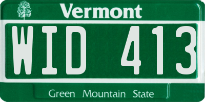 VT license plate WID413
