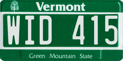 VT license plate WID415