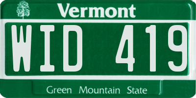 VT license plate WID419