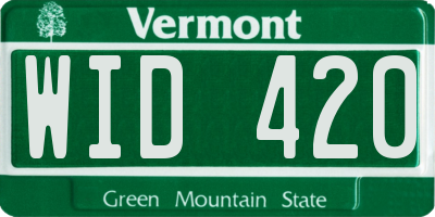 VT license plate WID420