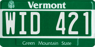 VT license plate WID421