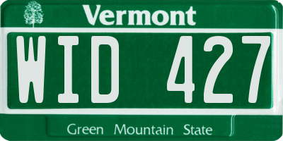 VT license plate WID427