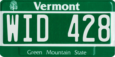 VT license plate WID428