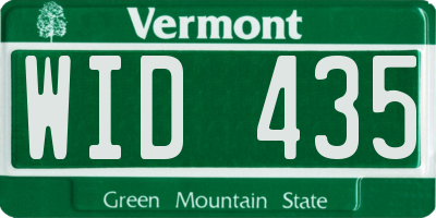 VT license plate WID435