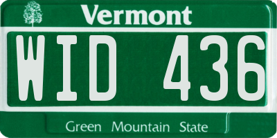VT license plate WID436