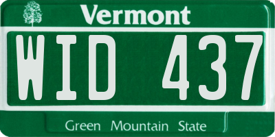 VT license plate WID437