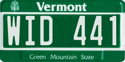 VT license plate WID441