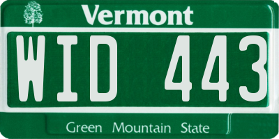 VT license plate WID443