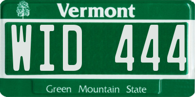 VT license plate WID444