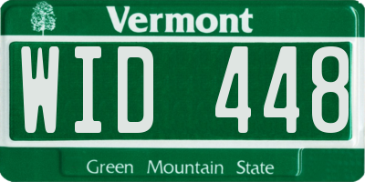 VT license plate WID448