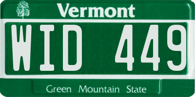VT license plate WID449