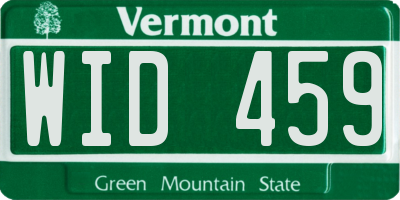 VT license plate WID459