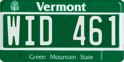 VT license plate WID461