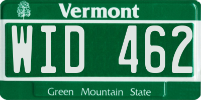 VT license plate WID462