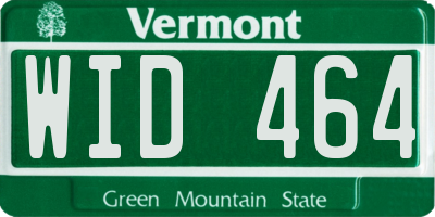 VT license plate WID464