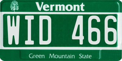 VT license plate WID466