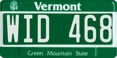 VT license plate WID468