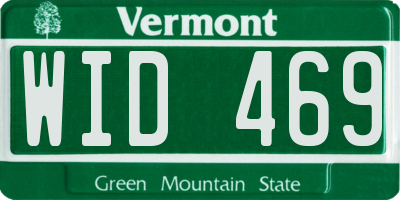 VT license plate WID469