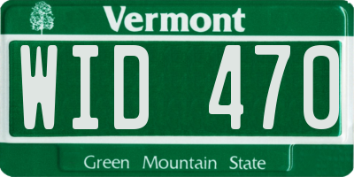 VT license plate WID470