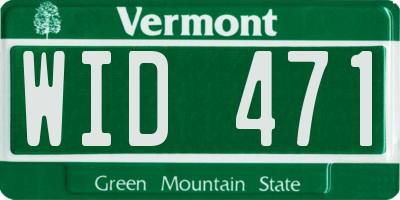 VT license plate WID471