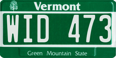 VT license plate WID473