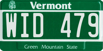 VT license plate WID479