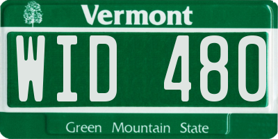 VT license plate WID480