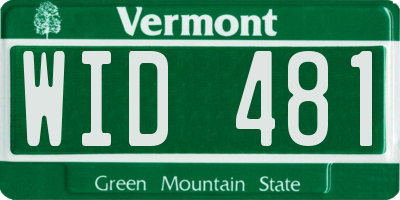 VT license plate WID481